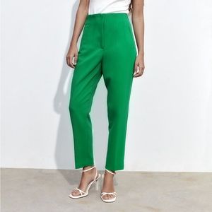 BRAND NEW WITH TAGS Zara Green High-Waisted pants